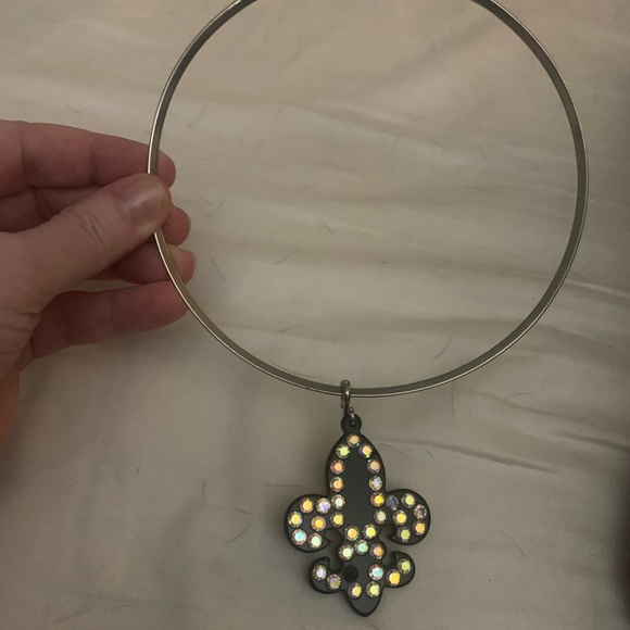 Nice silver choker with one pendant - Picture 1 of 4
